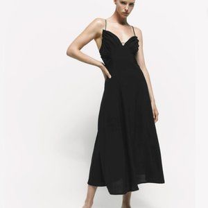ZARA  Black Sleeveless Spaghetti Strap Dress SMALL